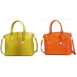 Lux Crocodile Pattern 3D Top Handle Bags with Crossbody Strap